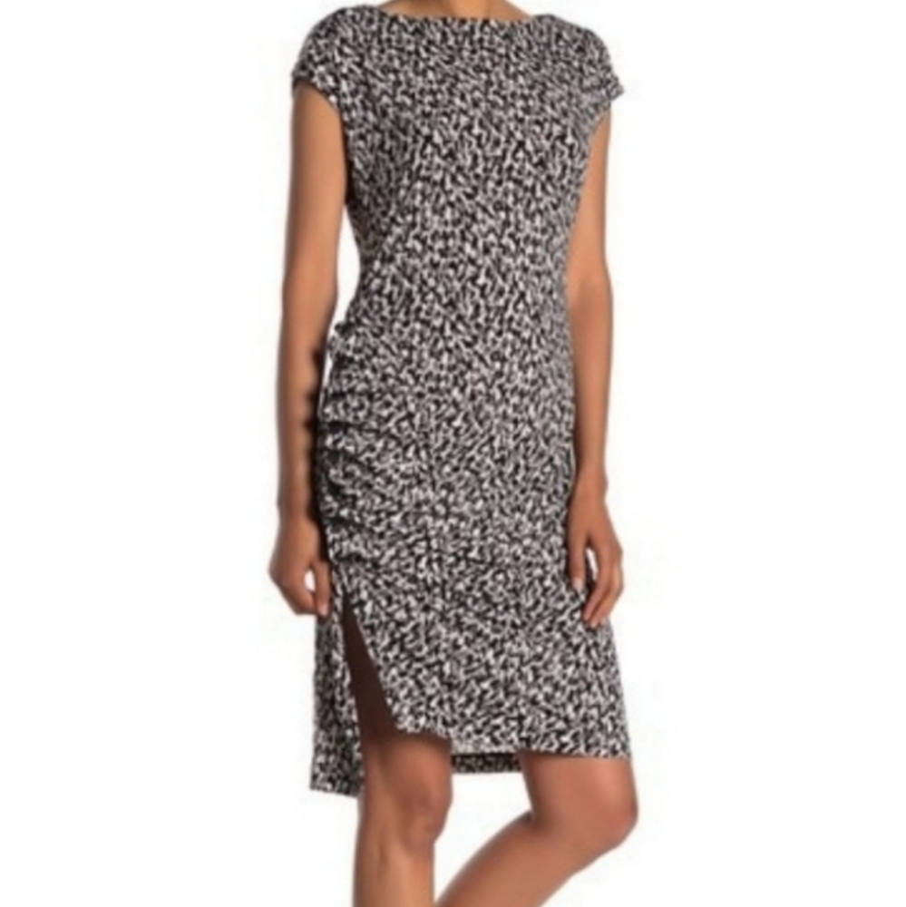 🌻 Kenneth Cole Bateau neck midi dress. Size L